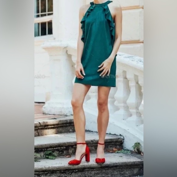 Free People Teal Textured Dress - Picture 1 of 4